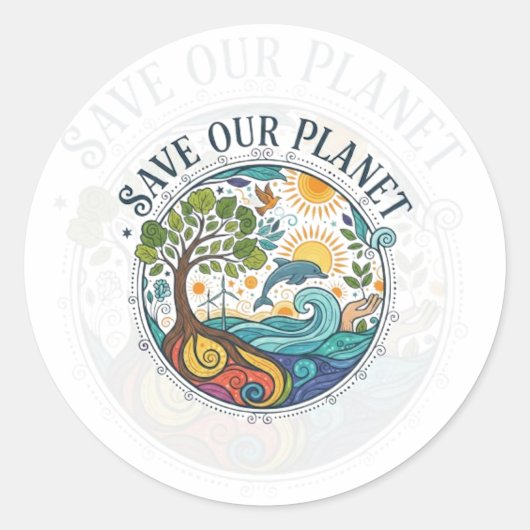 SAVE OUR PLANET ラウンドシール (正面)