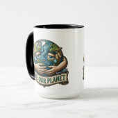 Save Our Planet Crying Earth Eco Awareness  マグカップ (正面左)