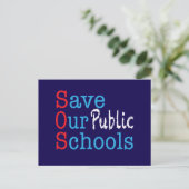 Save Our Public Schools SOS Postcard ポストカード (スタンド正面)
