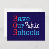 Save Our Public Schools SOS Postcard ポストカード (正面/裏面)