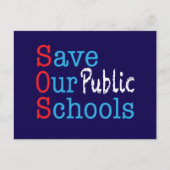 Save Our Public Schools SOS Postcard ポストカード (正面)