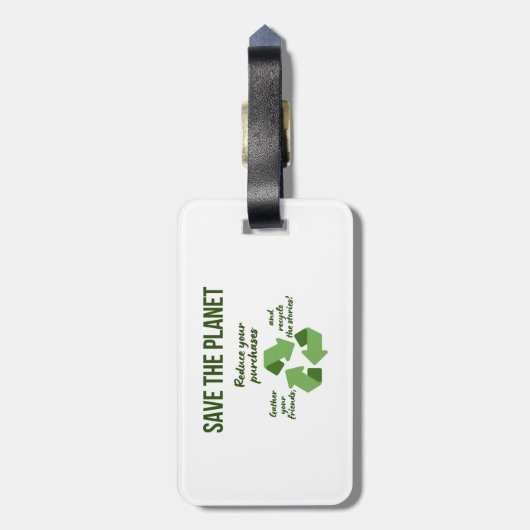 Save, Share, and Recycle ラゲッジタグ (裏面縦)