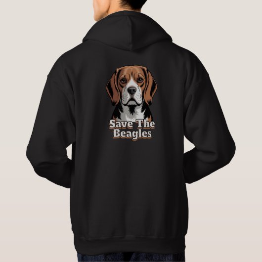 Save the Beagles | Dog Lovers パーカ (裏面)