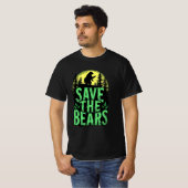 Save The Bears Wildlife Conservation Grunge Forest Tシャツ (正面フル)