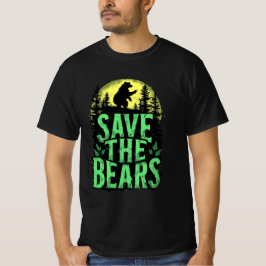 Save The Bears Wildlife Conservation Grunge Forest Tシャツ