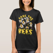 Save the bees Beekeeper cute honey bee costume whi Tシャツ (正面)