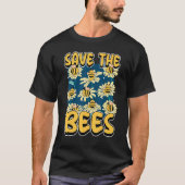 Save the bees Beekeeper cute honey bee costume whi Tシャツ (正面)
