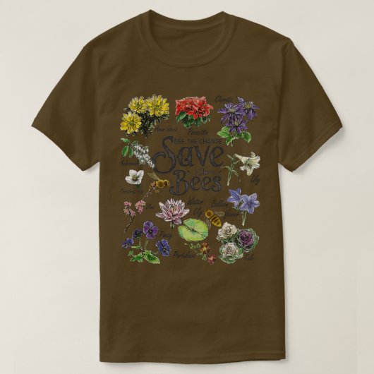 Save The Bees Flowers Honey Bee Decline Clipart  Tシャツ (デザイン正面)