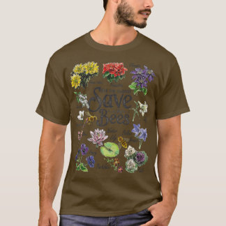 Save The Bees Flowers Honey Bee Decline Clipart  Tシャツ