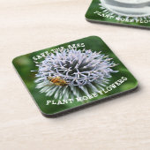 Save the Bees Globe Thistle Floral コースター (左側)