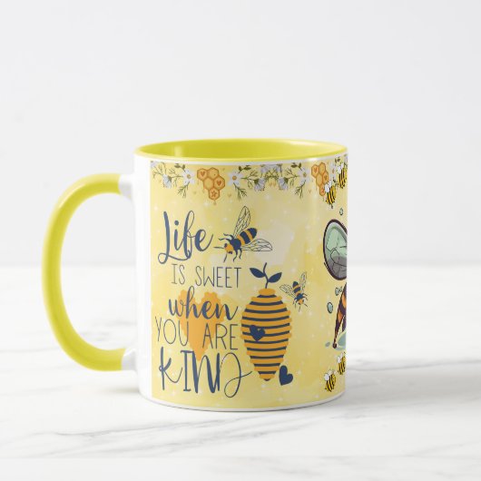 Save the Bees Inspirational Bee Honey Lover Gift  マグカップ (左)