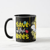 Save the Bees Inspirational Bee Honey Lover Gift  マグカップ (左)