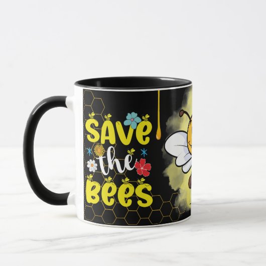 Save the Bees Inspirational Bee Honey Lover Gift  マグカップ (左)