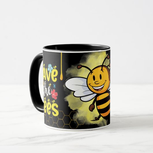 Save the Bees Inspirational Bee Honey Lover Gift  マグカップ (正面左)