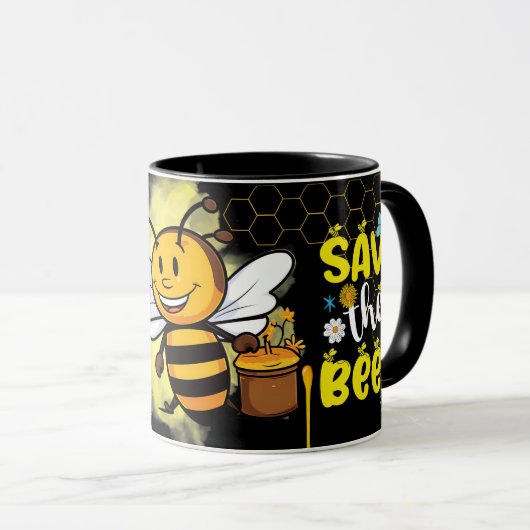 Save the Bees Inspirational Bee Honey Lover Gift  マグカップ (正面右)