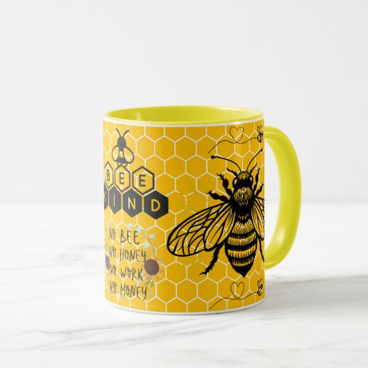 Save the Bees Inspirational Bee Honey Lover Gift  マグカップ (正面右)