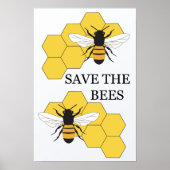 Save the Bees Inspirational Poster ポスター (正面)