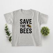 Save the Bees Kids Gray T-Shirt - Eco-Friendly Tシャツ