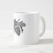 Save the Bees: Realistic Hand-Drawn Honey Bee Art ジャンボコーヒーマグカップ (正面右)