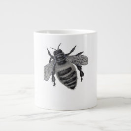 Save the Bees: Realistic Hand-Drawn Honey Bee Art ジャンボコーヒーマグカップ