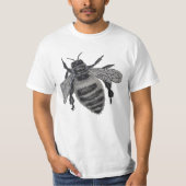 Save the Bees: Realistic Hand-Drawn Honey Bee Art Tシャツ (正面)