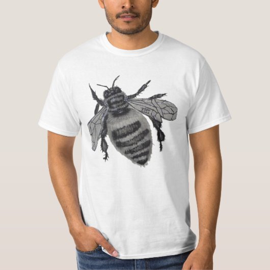 Save the Bees: Realistic Hand-Drawn Honey Bee Art Tシャツ (正面)