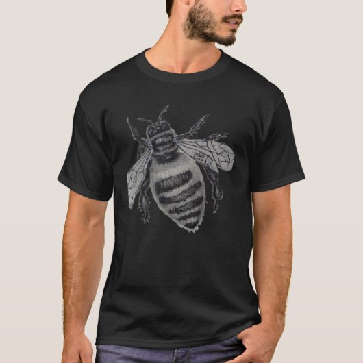 Save the Bees: Realistic Hand-Drawn Honey Bee Art Tシャツ (正面)