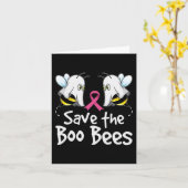 Save The Boo Bees の乳がん啓発ハロウィン カード (黄色い花)