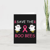 Save The Boo Bees Halloween Fun Breast Cancer Awar カード (正面)