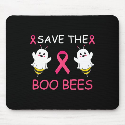 Save The Boo Bees Halloween Fun Breast Cancer Awar マウスパッド (正面)