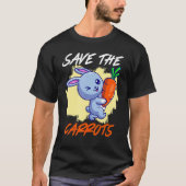 Save The Carrot Save The Bunnies Vegetable Carrots Tシャツ (正面)