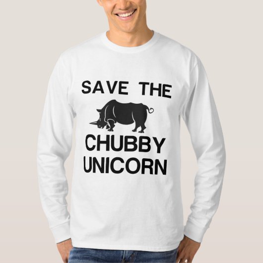 SAVE THE CHUBBY UNICORN RHINO Tシャツ (正面)
