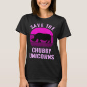 Save The Chubby Unicorns Retro Style Rhino Tシャツ (正面)