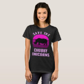 Save The Chubby Unicorns Retro Style Rhino Tシャツ (正面フル)