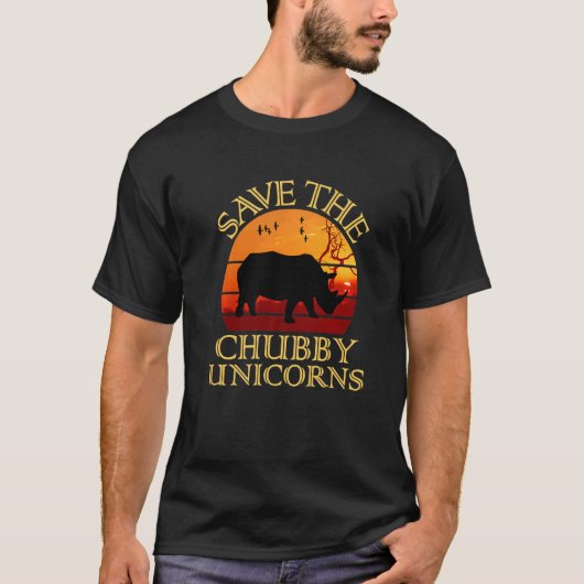 Save The Chubby Unicorns Rhino  Animal Rights Acti Tシャツ (正面)