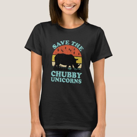 Save The Chubby Unicorns Rhino  Animal Rights Acti Tシャツ (正面)