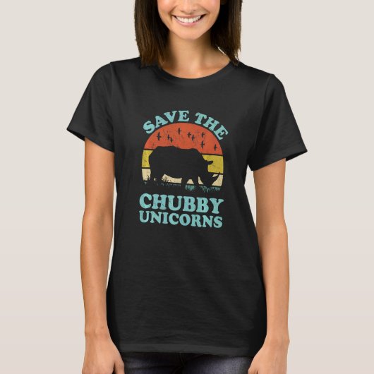 Save The Chubby Unicorns Rhino  Animal Rights Acti Tシャツ (正面)