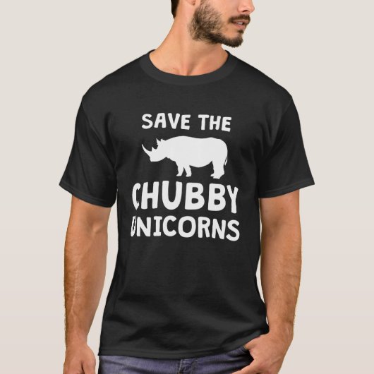 Save The Chubby Unicorns Rhino Rhino Tシャツ (正面)
