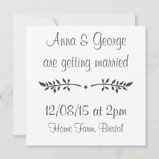 Save the Dateのお知らせ 招待状 (裏面)