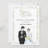 Save The Dateの花 招待状 (正面)