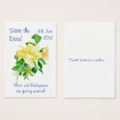 'Save the Date'カード、夢を見るスパイアバラ (正面&裏面)