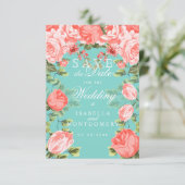 Save the Dateティール(緑がかった色)とBotanical Coralフローラ セーブザデート (スタンド正面)