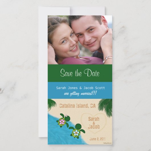 Save the Dateビーチ本生(Turtle)フォトカード セーブザデート (正面)