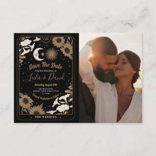 Save The DateフォトタロットSun Moon Aligned 結婚's エンクロージャーカード