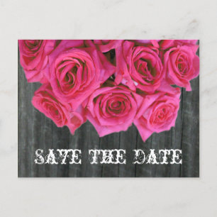 Save the Dateポストカード – Rose Boquet and Barnwood 案内ポストカード