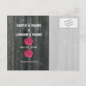 Save the Dateポストカード – Rose Boquet and Barnwood 案内ポストカード (裏面)