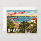 Save the Dateヴィンテージ鍵West Florida ポストカード (正面/裏面)