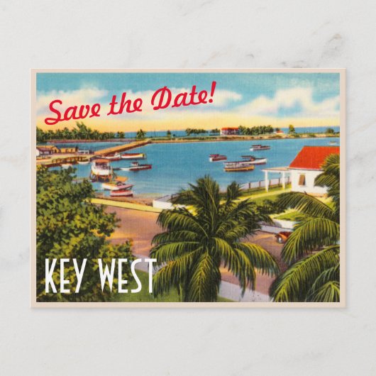 Save the Dateヴィンテージ鍵West Florida ポストカード (正面)
