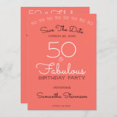 Save The Date招待状Combination Coral セーブザデート (正面/裏面)