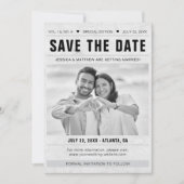 Save the Date新聞テンプレート 写真入りグランジ風 (正面)
